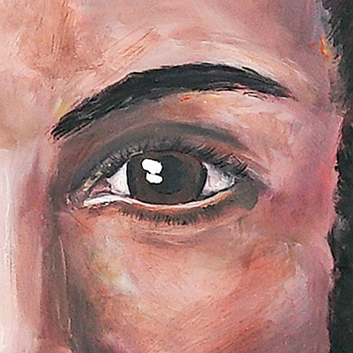 Hypatia portrait by Anya Vero Oil On Silk close up