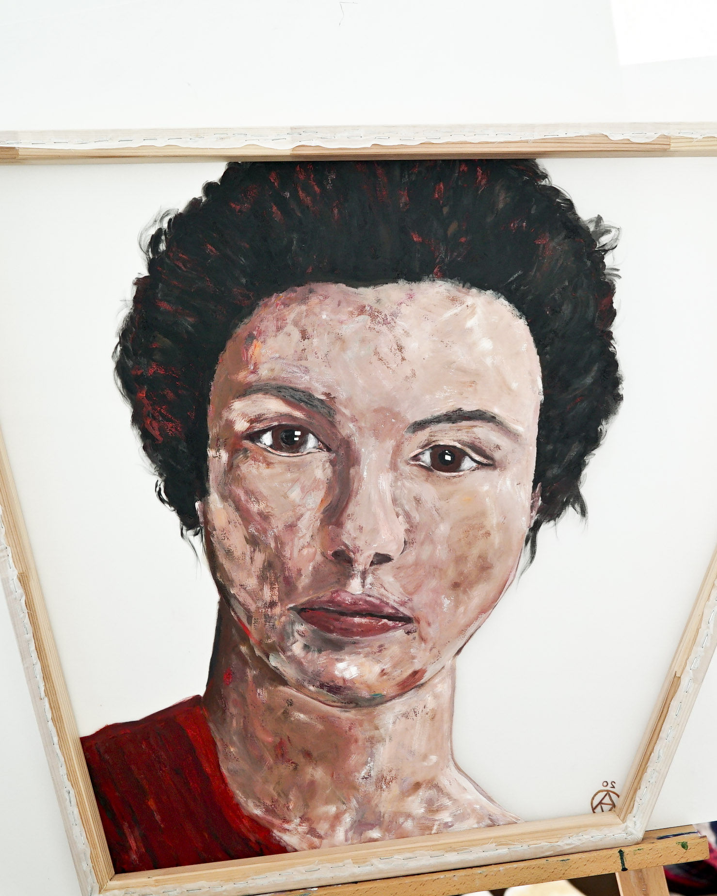 Hypatia portrait by Anya Vero Oil On Silk